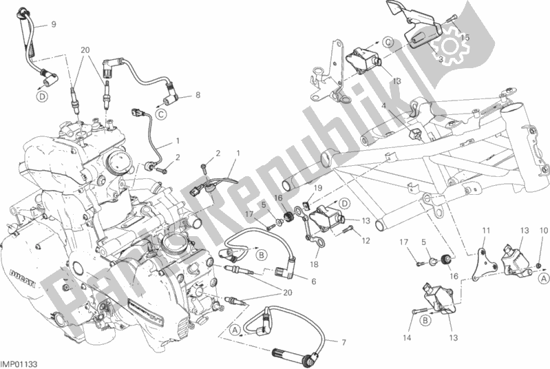 All parts for the Wiring Harness (coil) of the Ducati Multistrada 1260 ABS 2019